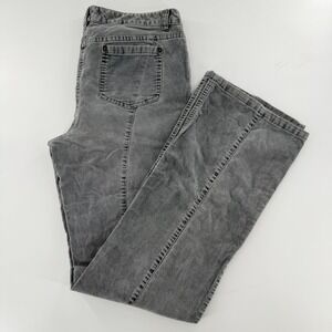 London Jean Corduroy Pants‎ The Christie Fit Y2K Women 14 Extra Long Gray Ribbed